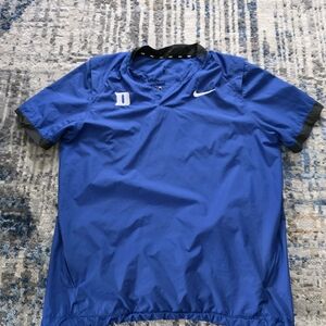 Nike Blue Short Sleeve Team Issued Pull Over Dri-Fit Wind Breaker Shirt